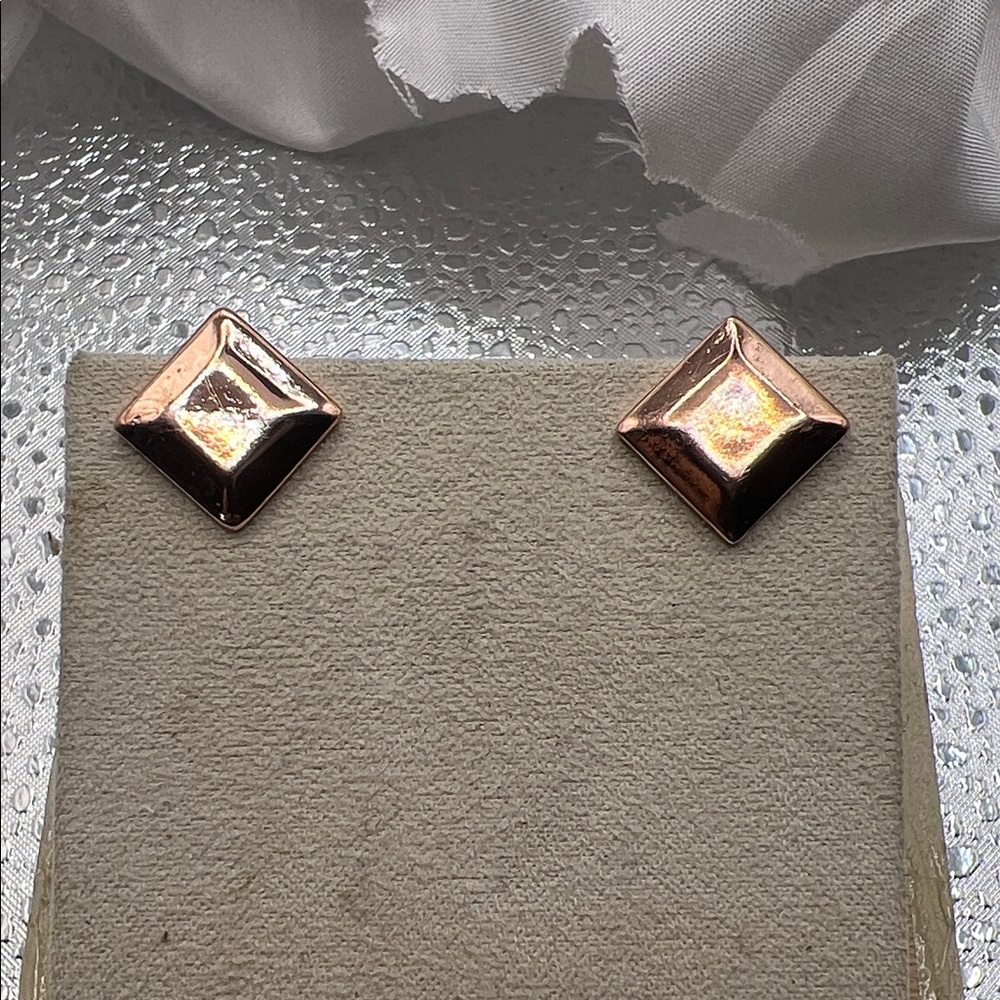 Elegant Copper Toned Stud Earrings